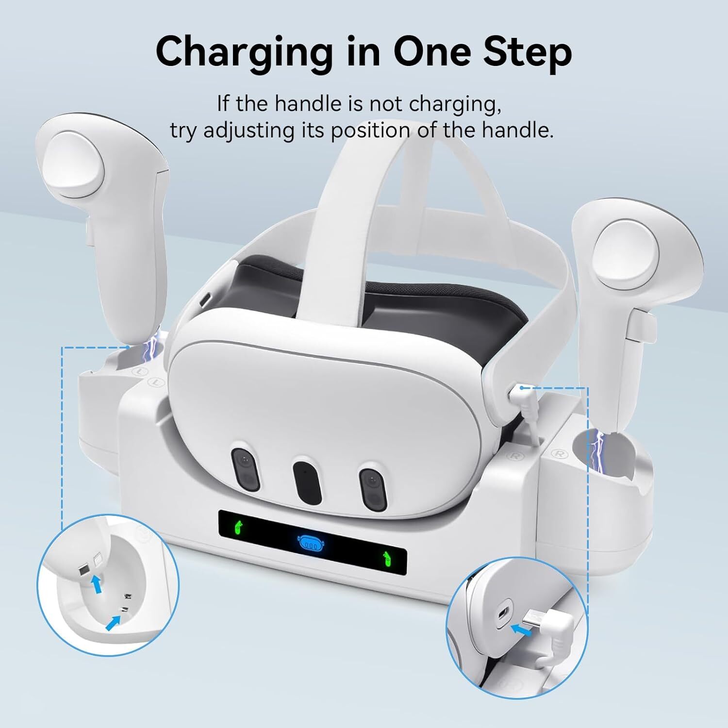 Faster Charging Stand for Meta Quest 3 VR Handle Controller Accs Storage Dock