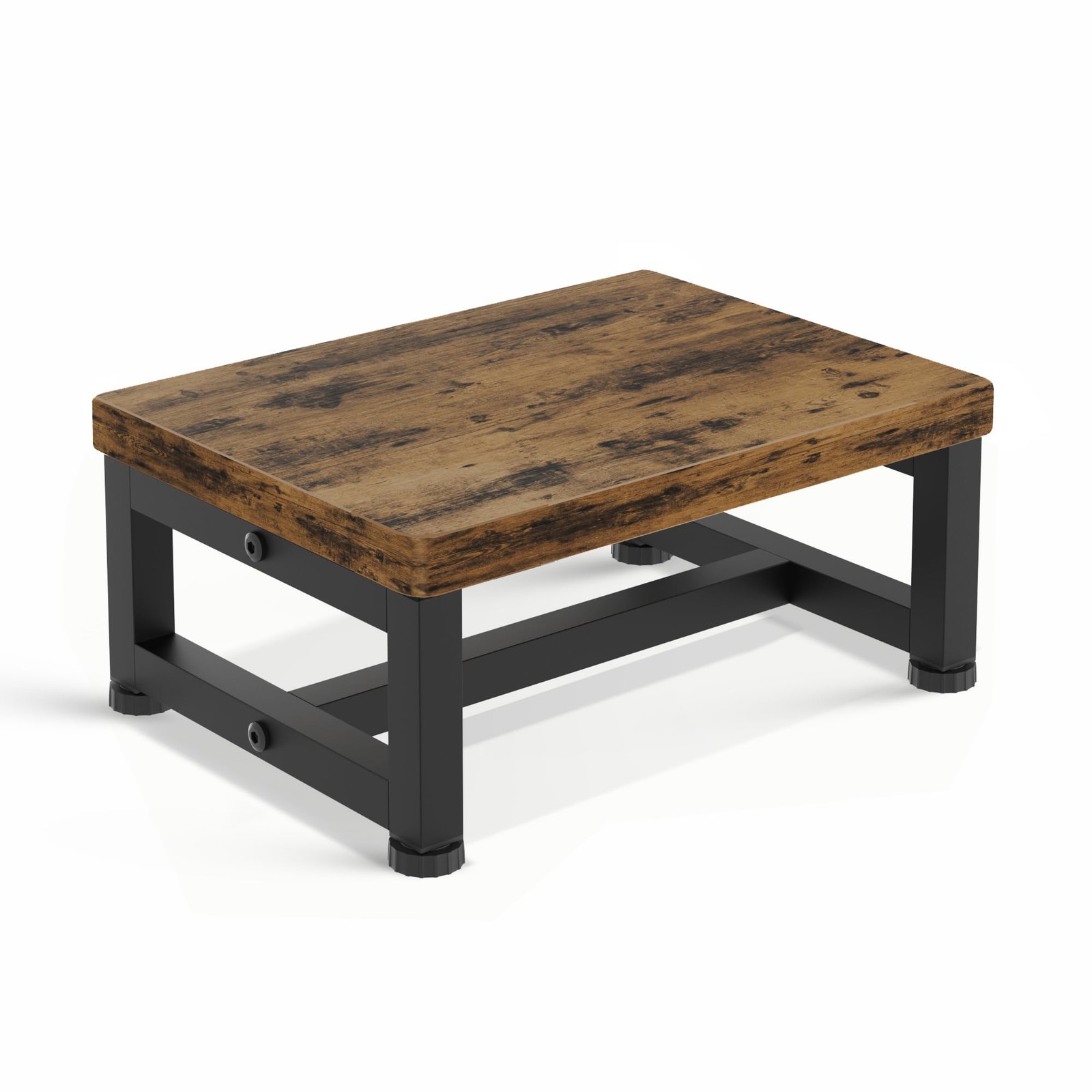 Step Stools for Adults Kids, Sturdy Wooden Stepping with Rustic Brown