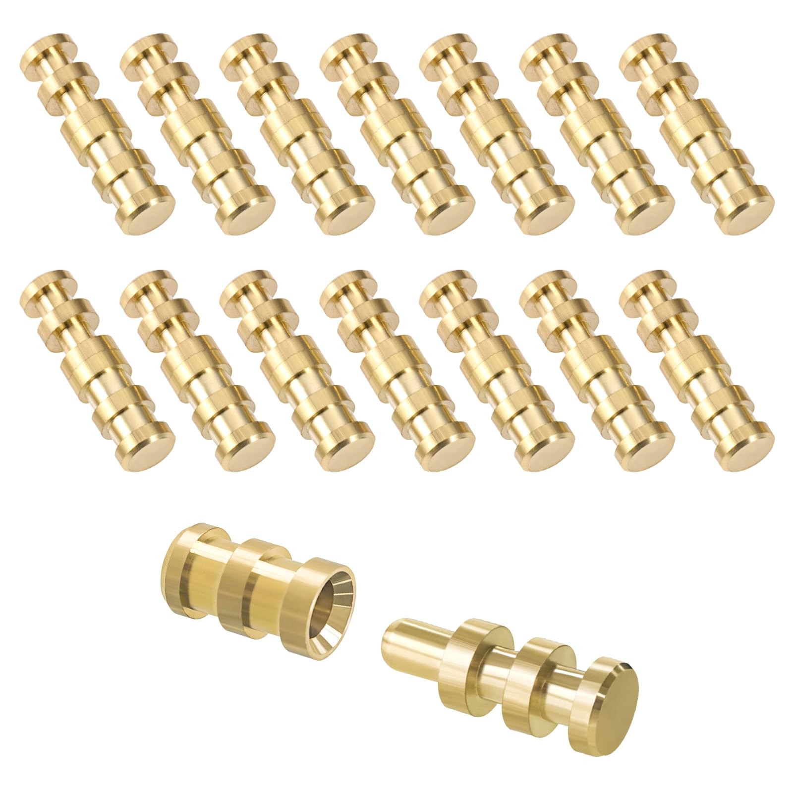 Brass Table Leaf Dowel Pin, 15pcs Table Bolt Sleeve Connectors Table Top Leaf...