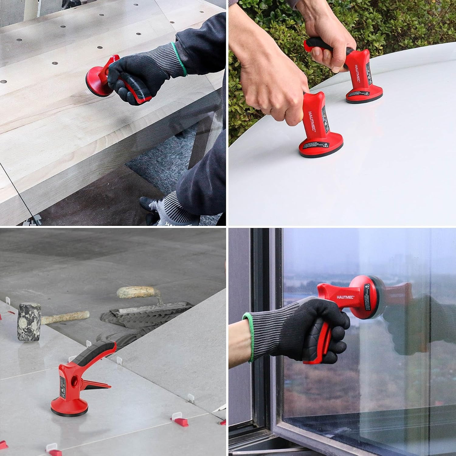 HAUTMEC 2 Pack Pistol Grip Suction Cup – Compact Suction Lifter with Quick Relea