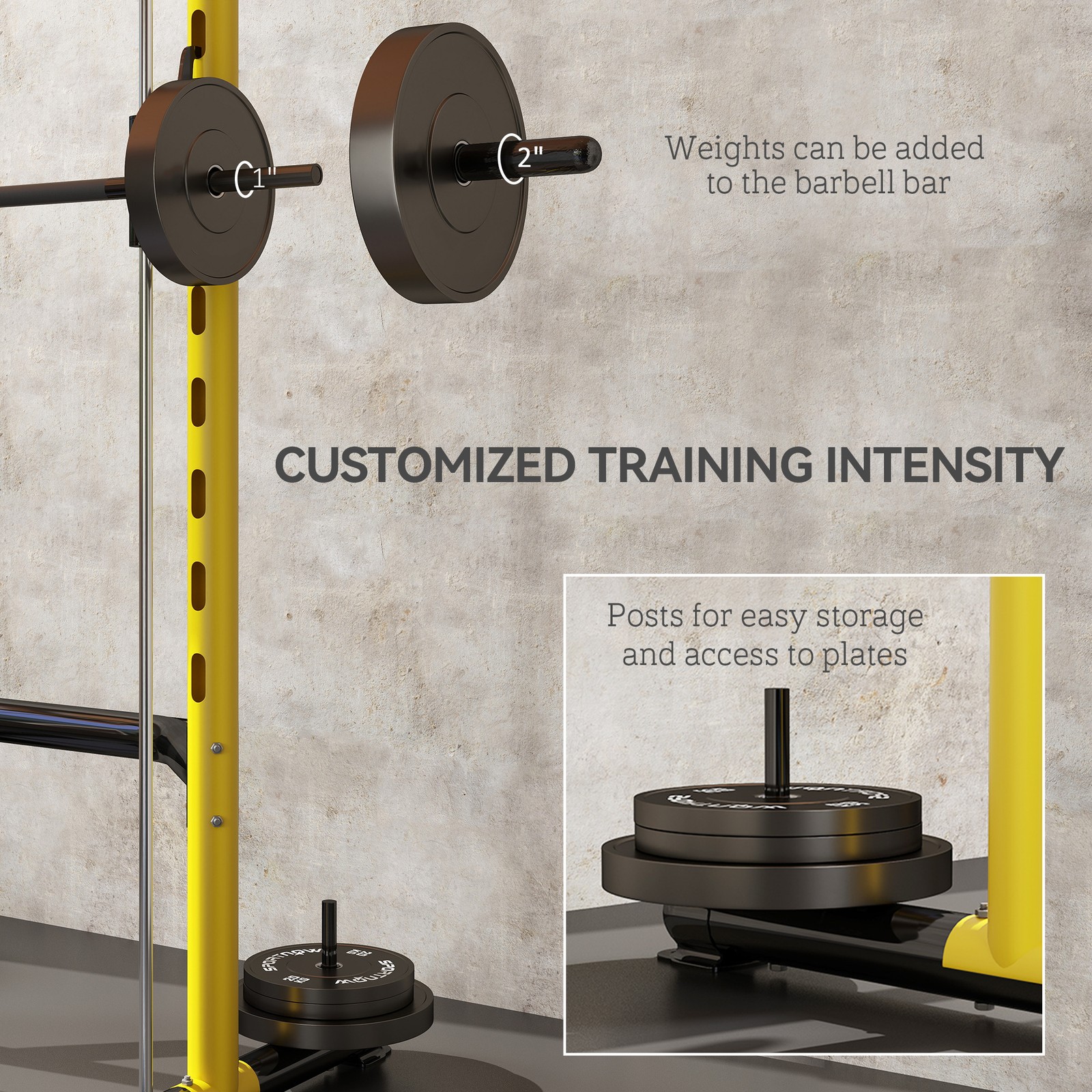Soozier Adjustable Squat Rack with Pull Up Bar and Barbell Bar Bench Press