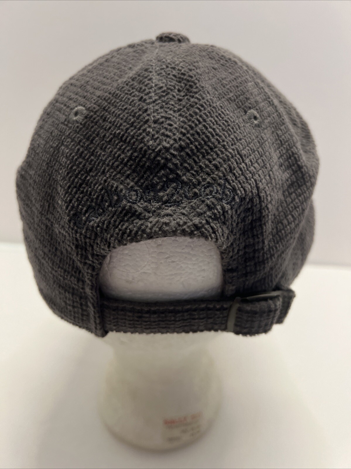 Gray Corduroy Solid Check Hat Cap Strap Buckle American Needle Carbon 2 Cobalt
