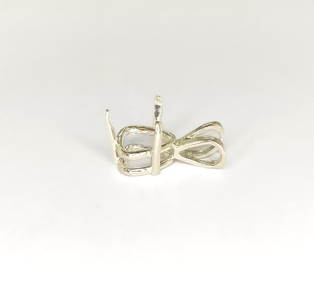 Trillion Center Prong Sterling Silver Pendant Setting