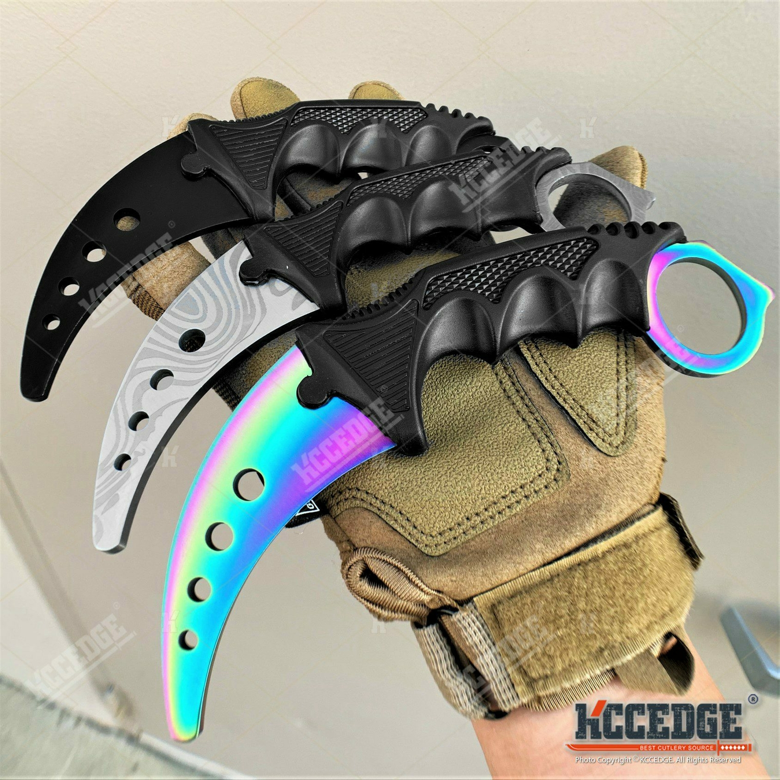7.5" Fixed Blade Knife FULL METAL TRAINING KARAMBIT with DULL EDGE