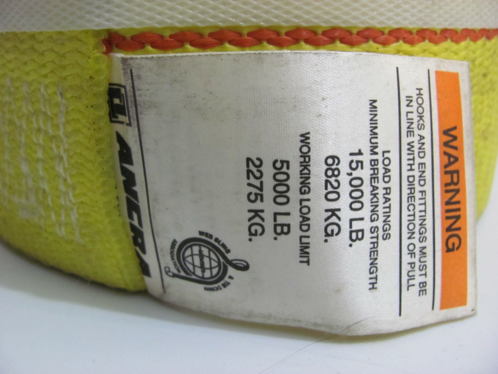 Ancra Flat Hook Winch Strap Yellow 4" x 27 ft. 43795-10-27