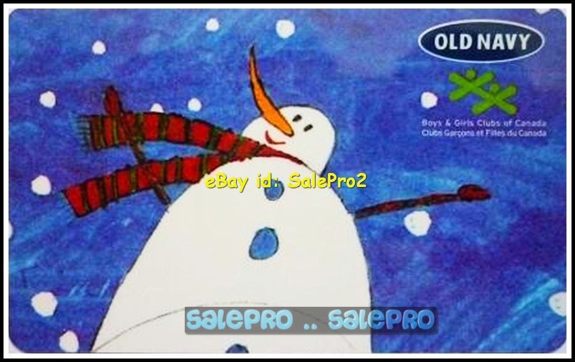 OLD NAVY WINTER DAY SNOWFLAKE SNOWMAN WITH OPEN ARMS #6003 COLLECTIBLE GIFT CARD