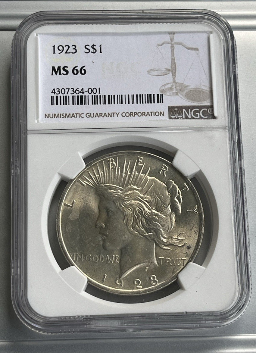 1923 PEACE SILVER DOLLAR NGC MS66