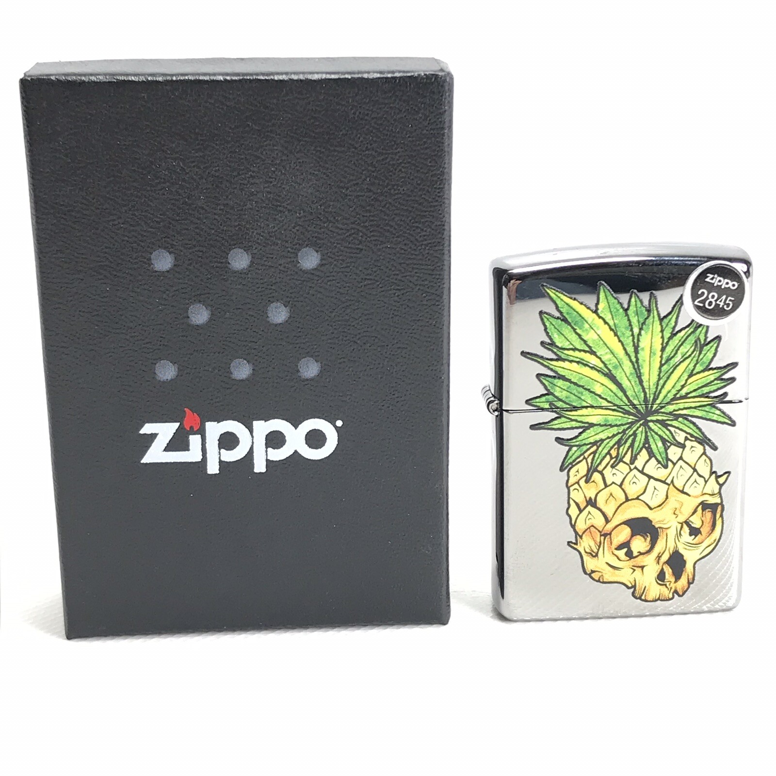 Zippo Windproof Lighter Pineapple Death Skull Tropical With Original Box