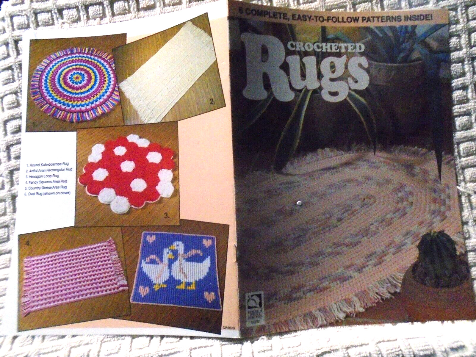 Crocheted Rugs ~ House of White Birches - 6 Patterns ~ Geese~ Kaleidoscope +