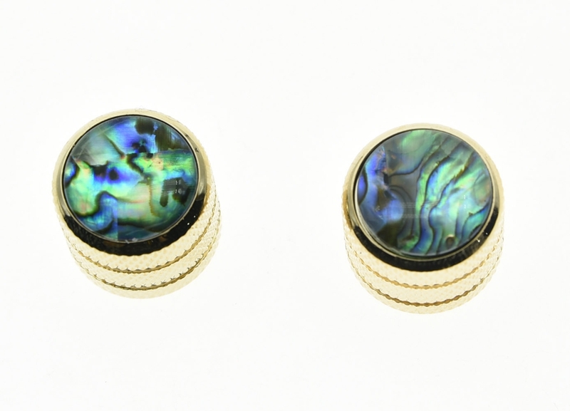 2-Pack Gold Push On 6mm Guitar Abalone Cap Top Dome Knobs Bass Knob Tele Knobs