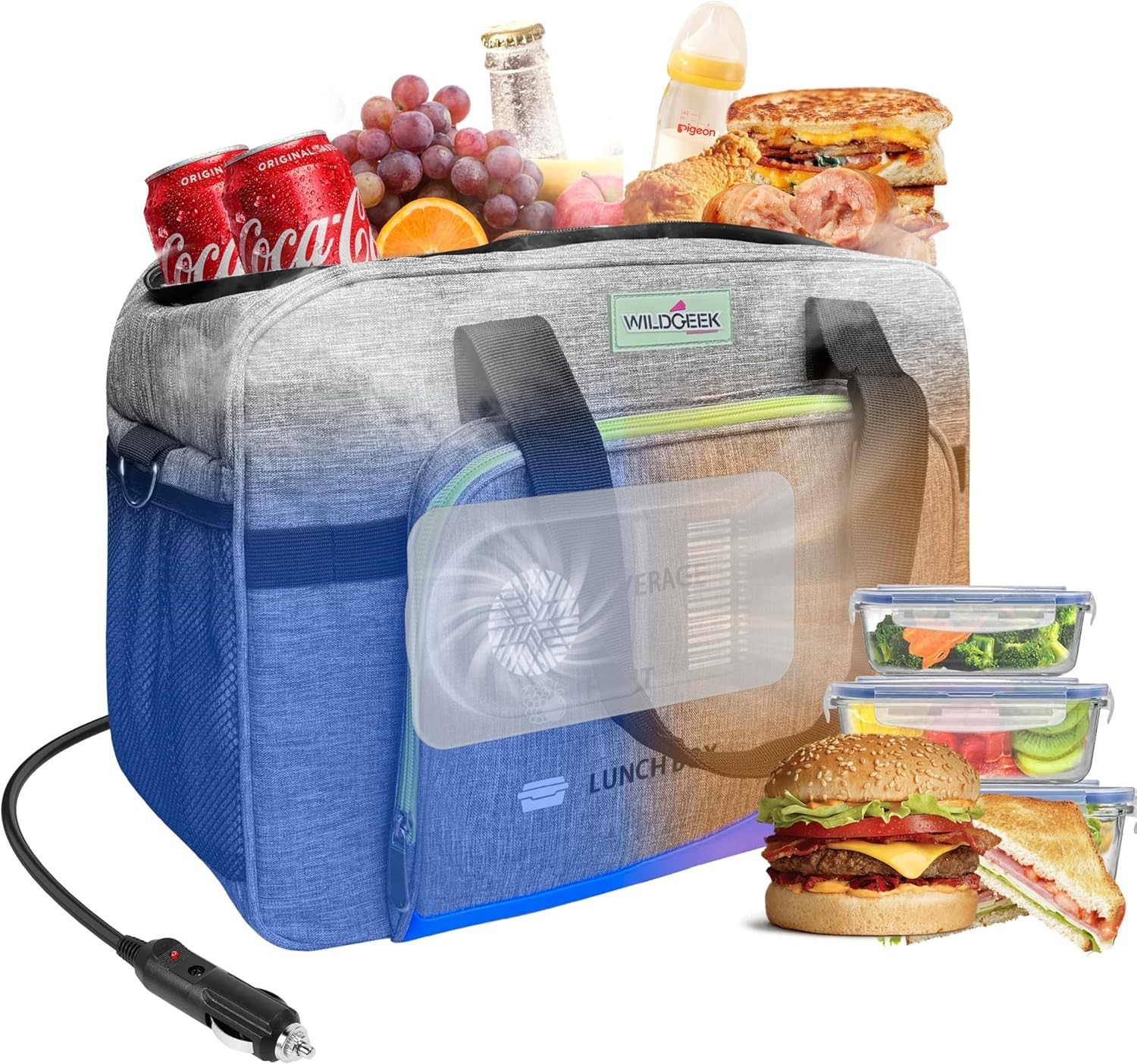 WILDGEEK 25L 12V Portable Cooler Warmer AC/DC USB Car Truck Plug-in Fridge