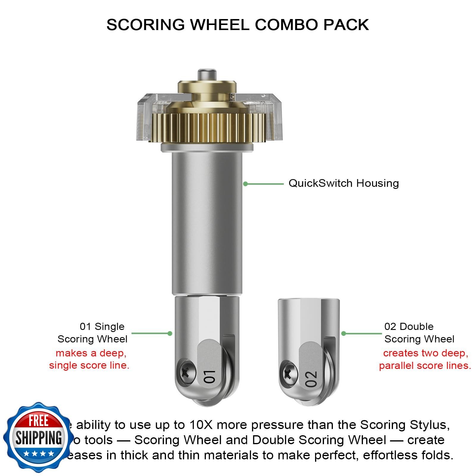 Scoring Wheel Combo Pack Maker Tool, Single and Double Scoring Wheel Compatib