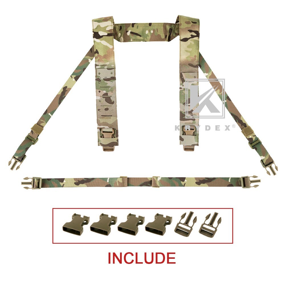 KRYDEX Fat Strap & Back Strap Shoulder Laser cut Molle for MK3/4 Chest Rig Camo