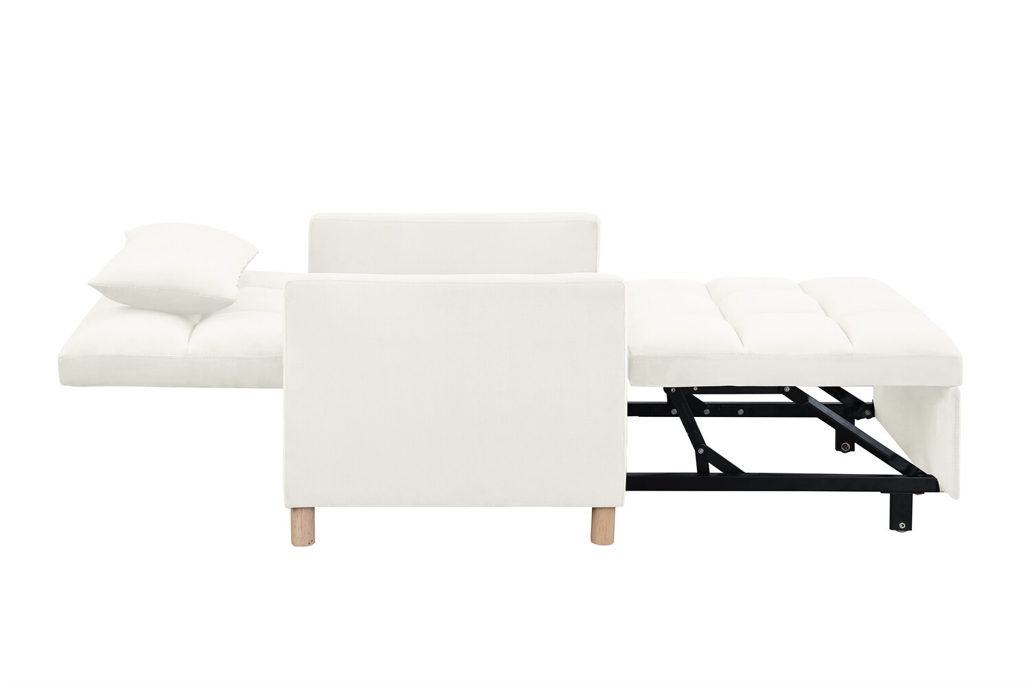Convertible Sofa Bed Chair 3-in-1 Multi-Functional Folding Sofa Beige New