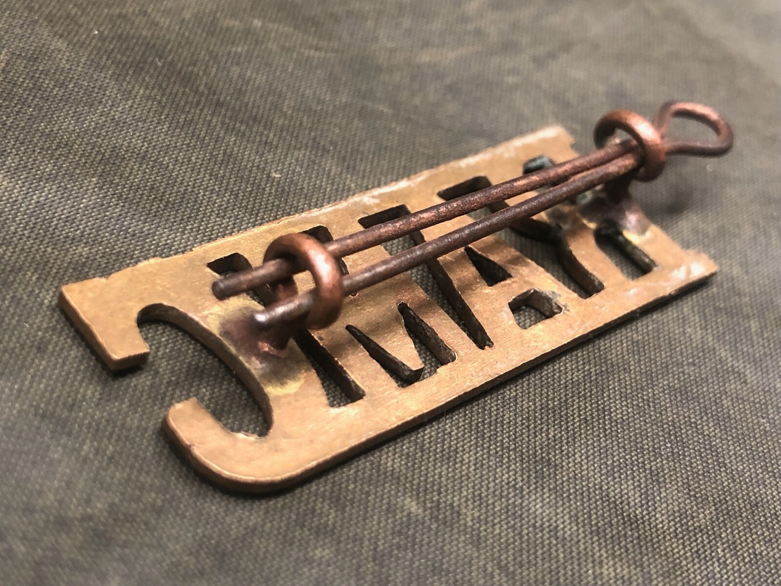 Genuine British Army Brass Shoulder Title - Royal Army Medical Corps