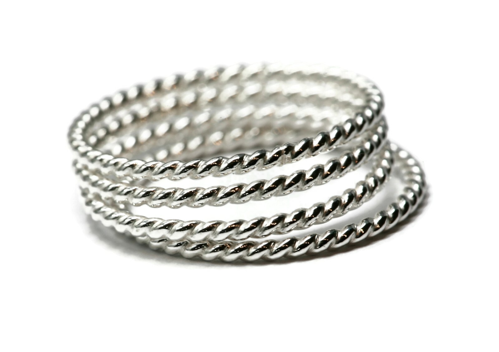 Argentium Silver Twist Pattern Stacking Ring