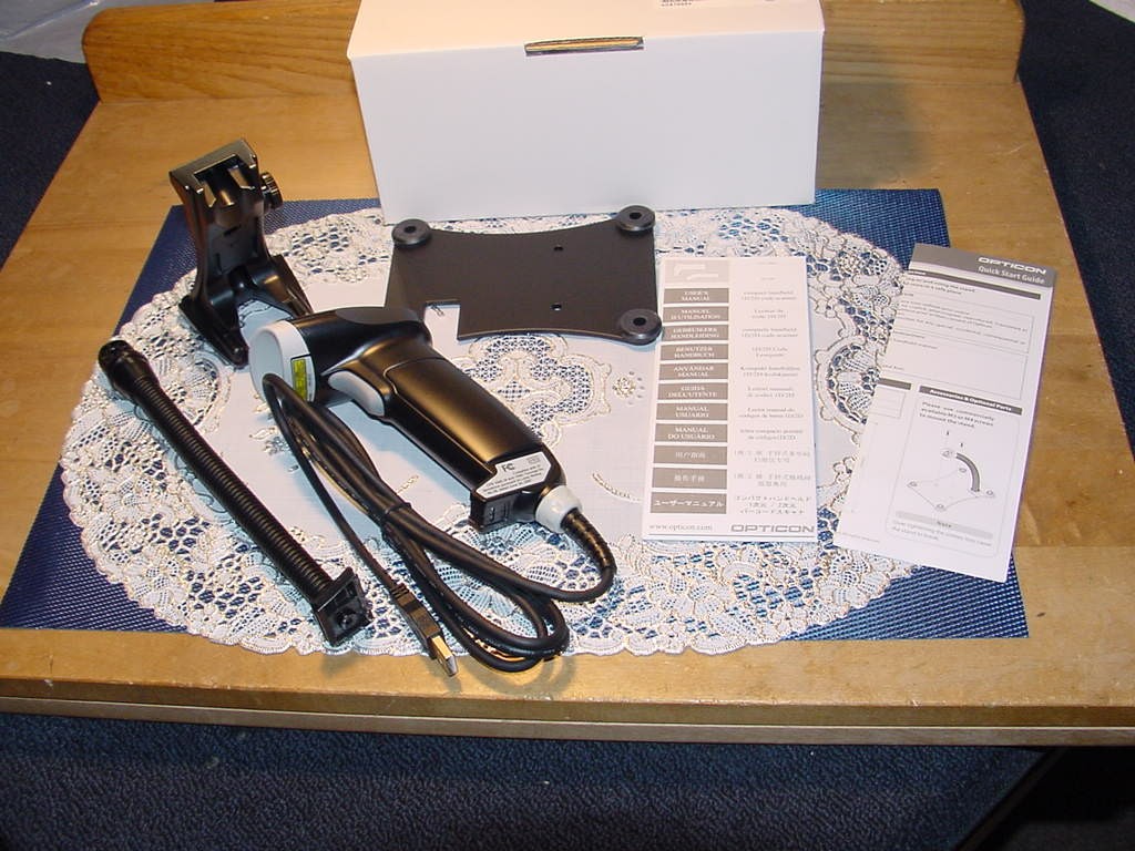 Opticon OPR-3201Z-BLK-USB+STD Laser HandHeld Barcode Scanner, 11789 NEW In Box!