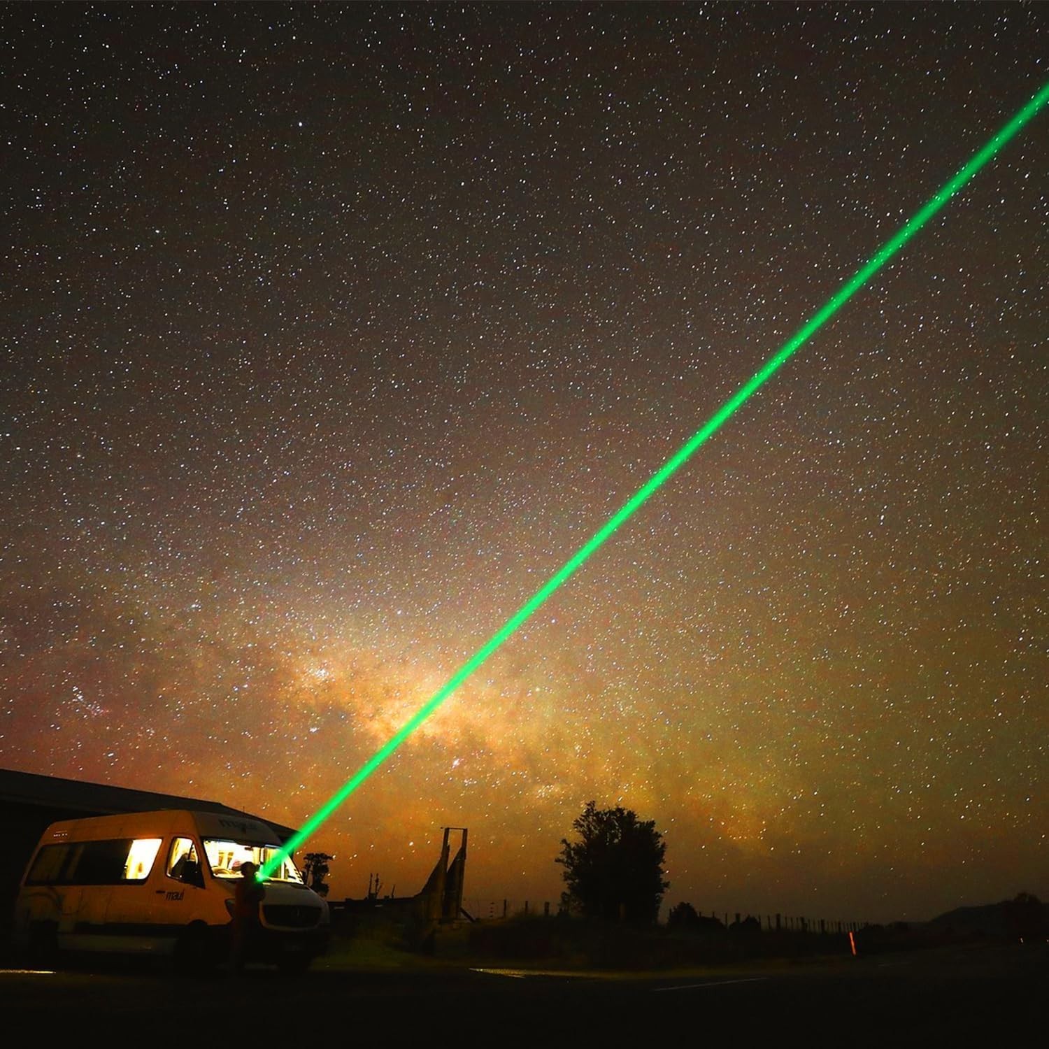 Professional Rechargeable Green Laser Pointer - Long-Distance Beam & Starlight