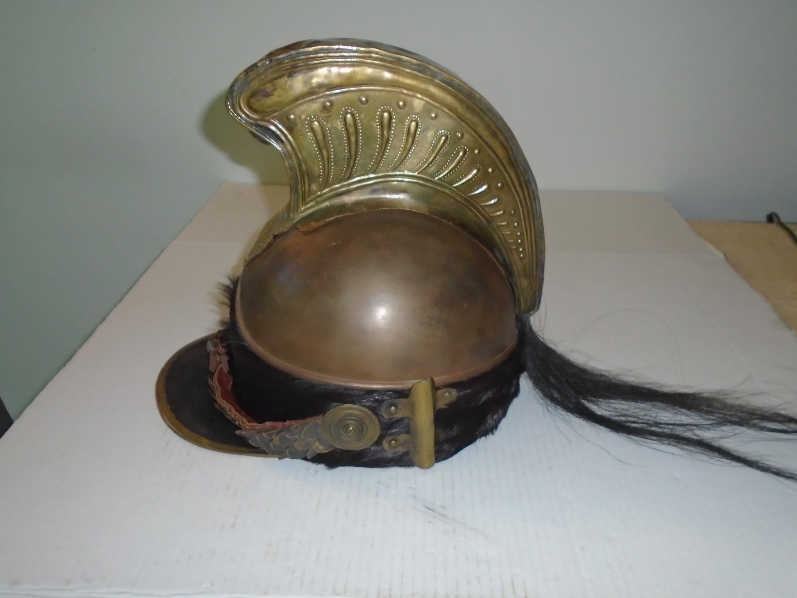 19TH CENTURY AUTHENTIC FRENCH STYLE DRAGOON CAVALRY HELMET - Medusa Brass Comb