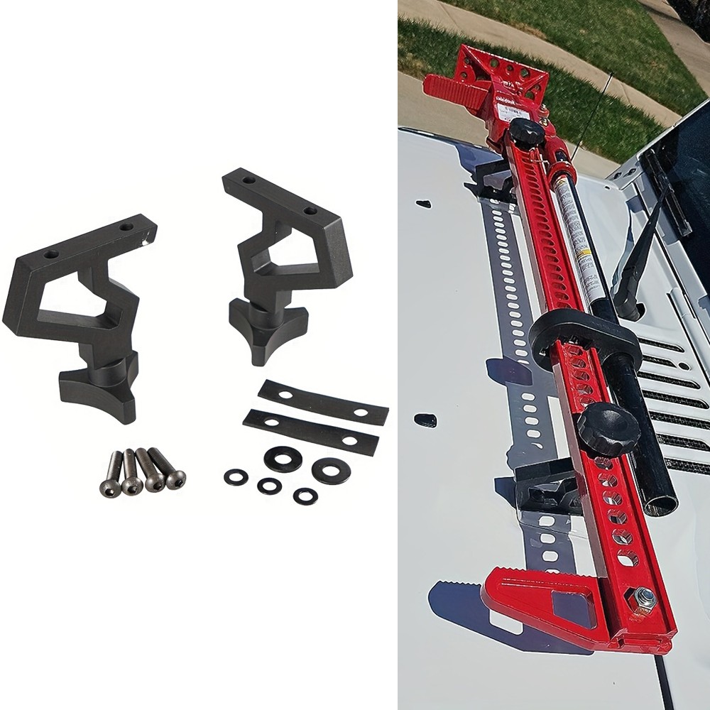 2pcs Jack Mounting Bracket Hood Hinge Bracket For Jeep Wrangler JK 2007-2018