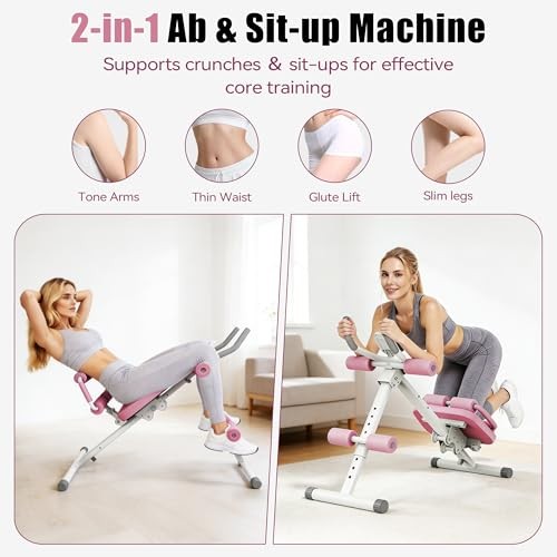 EPHESPORT AB MACHINE CRUNCH SIT-UP CORE TRAINER ADJUSTABLE BACK SUPPORT PINK