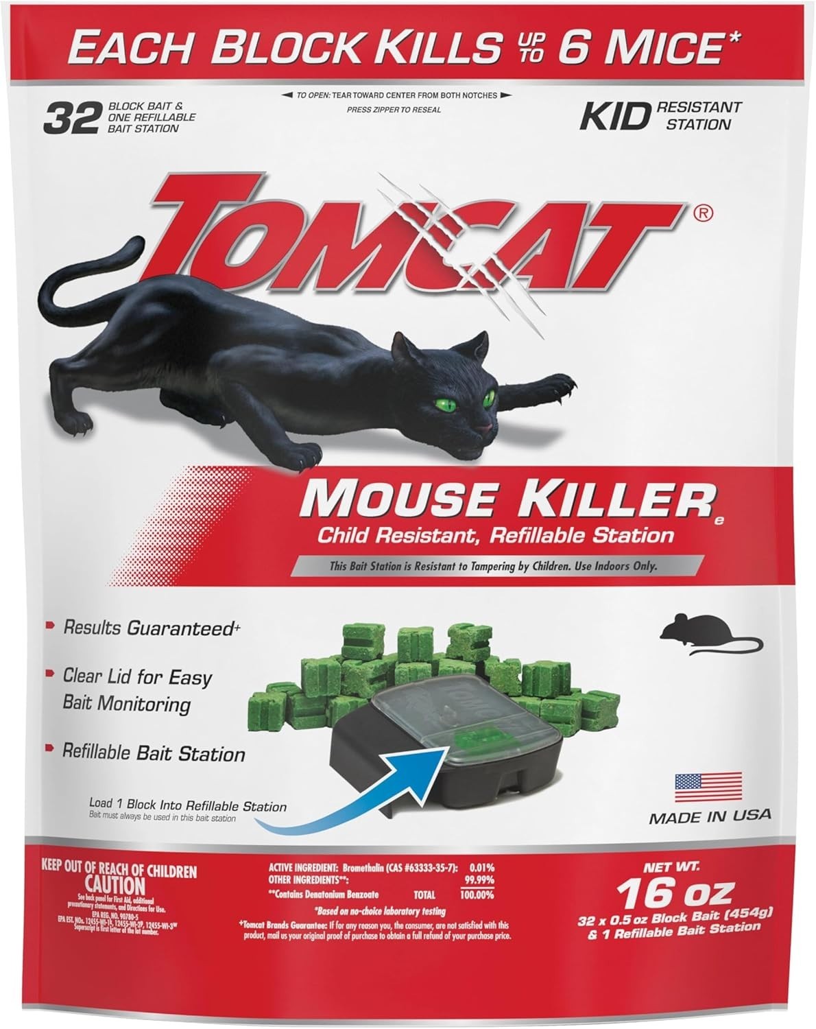 Tomcat Mouse Killer Child Resistant, Refillable Station