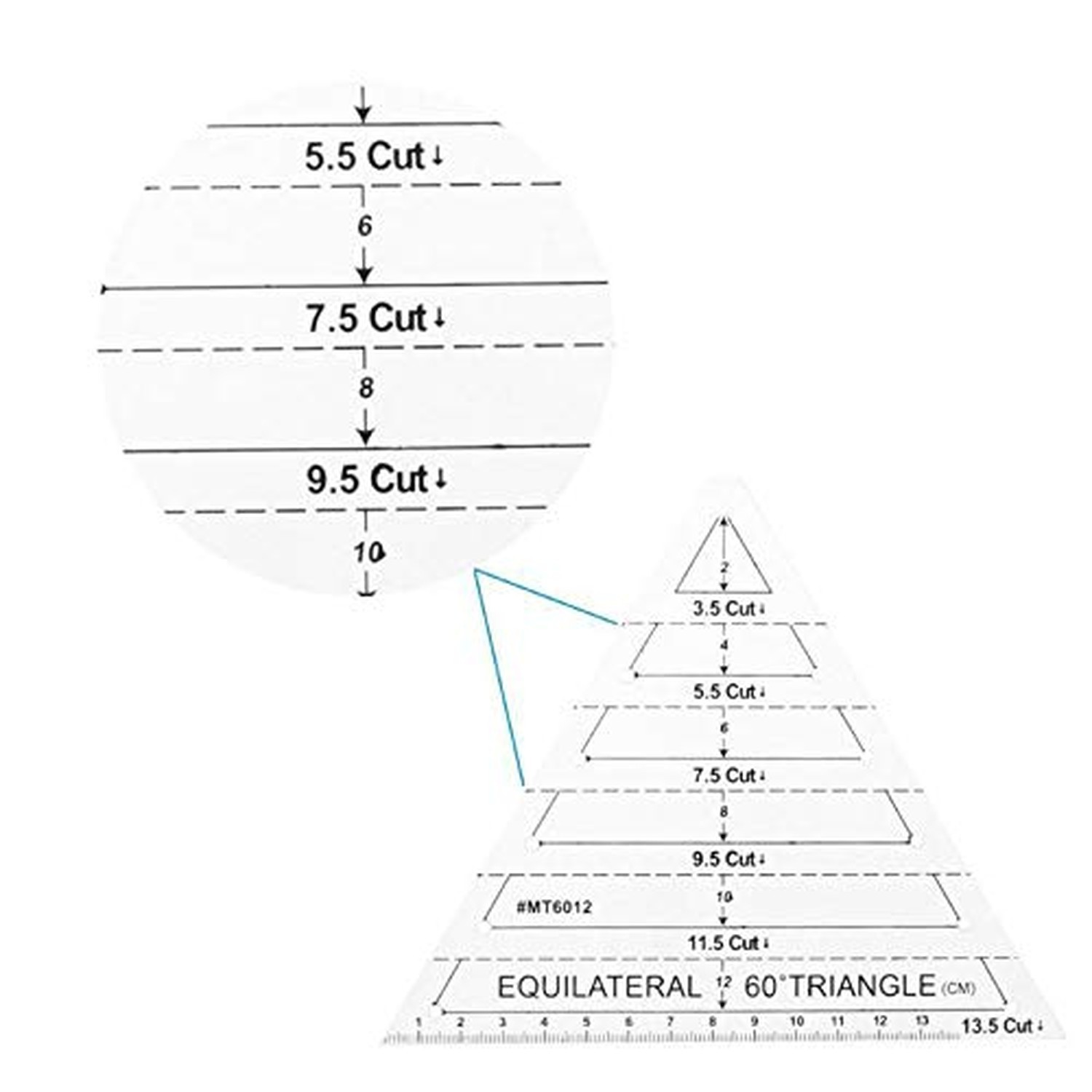 ERIOKK 5Pcs Creative Grids Quilting Templates Set,Drafting Triangles 45 60 De...