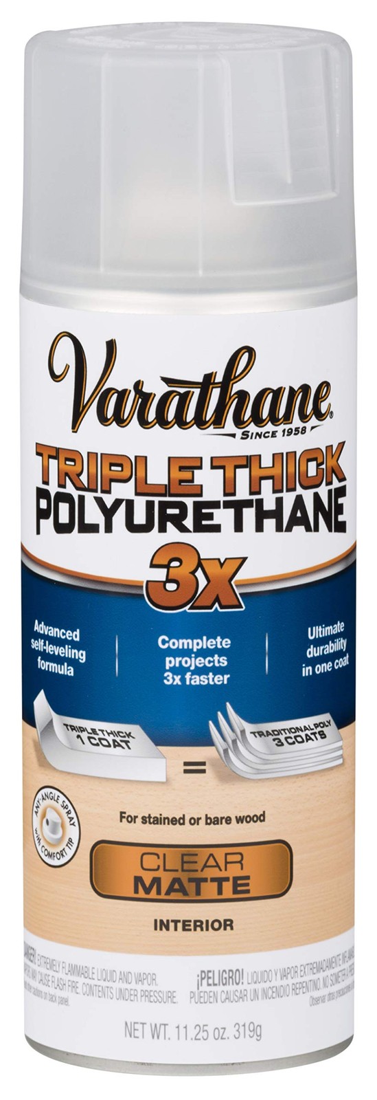Varathane Triple Thick Matte Polyurethane Spray 11.25 Oz Clear Coat 1 Pack