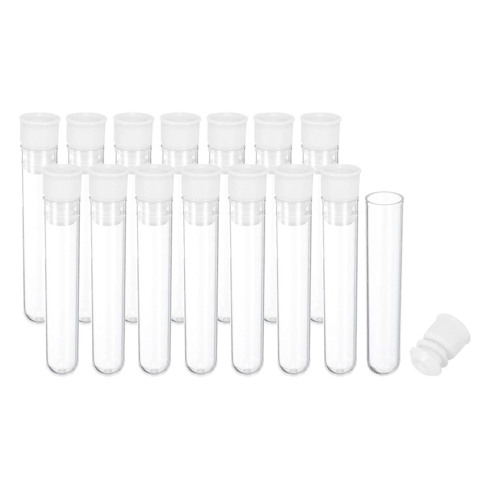 2.4" Length Plastic Sewing Needle Storage Holder, 15 Pcs Pin Tube White