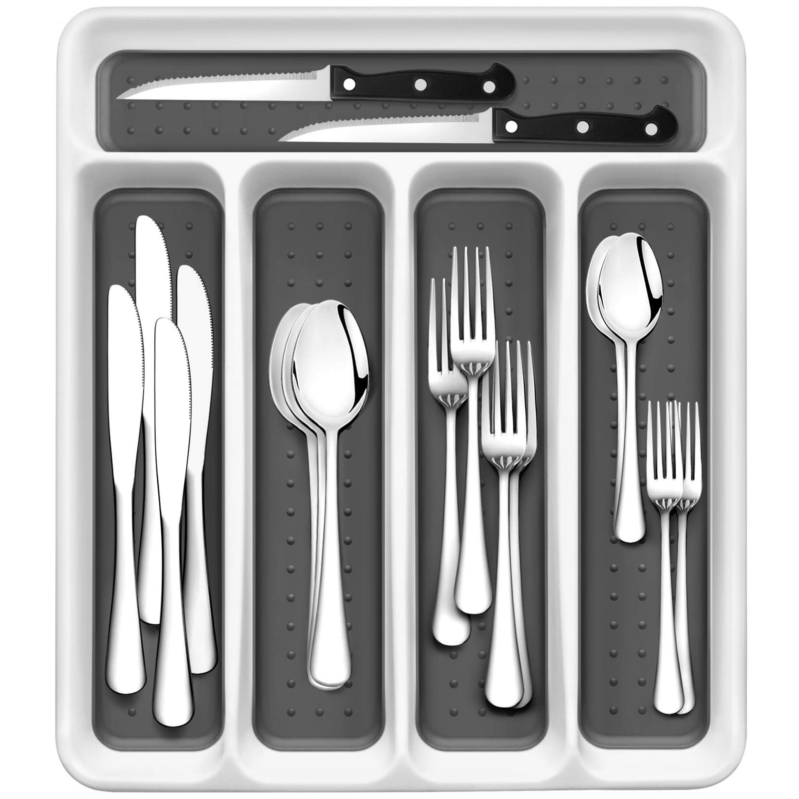 24-Piece Silverware Set, Flatware Set Mirror Polished, Dishwasher Safe Servic...
