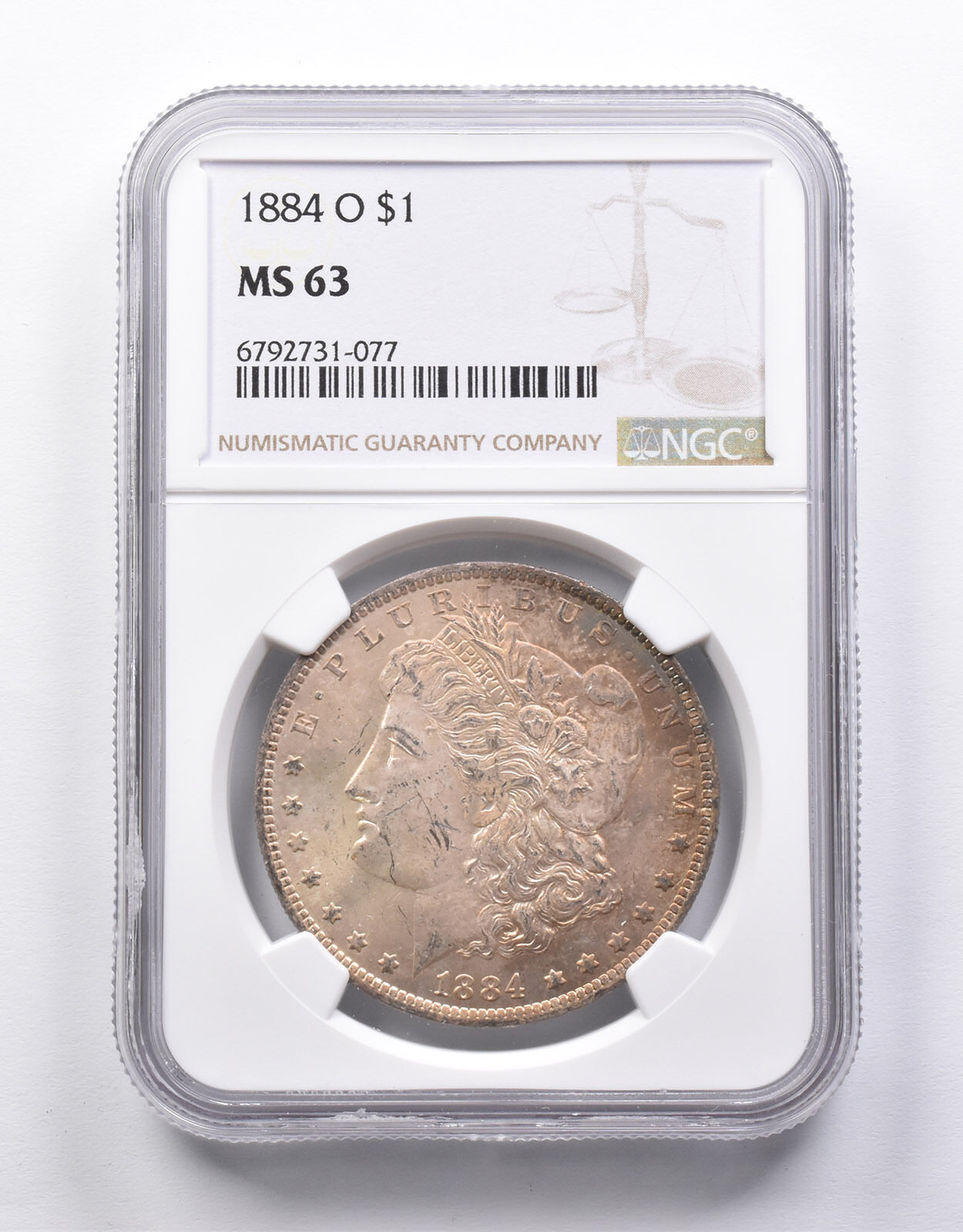MS63 1884-O Morgan Silver Dollar NGC Beautifully Toned *6735