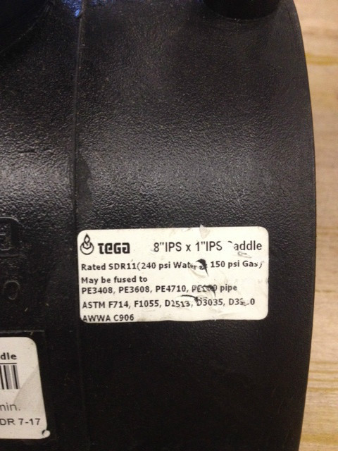 TEGA Branch Saddle SERIES SDR11 8" IPS x 1" IPS