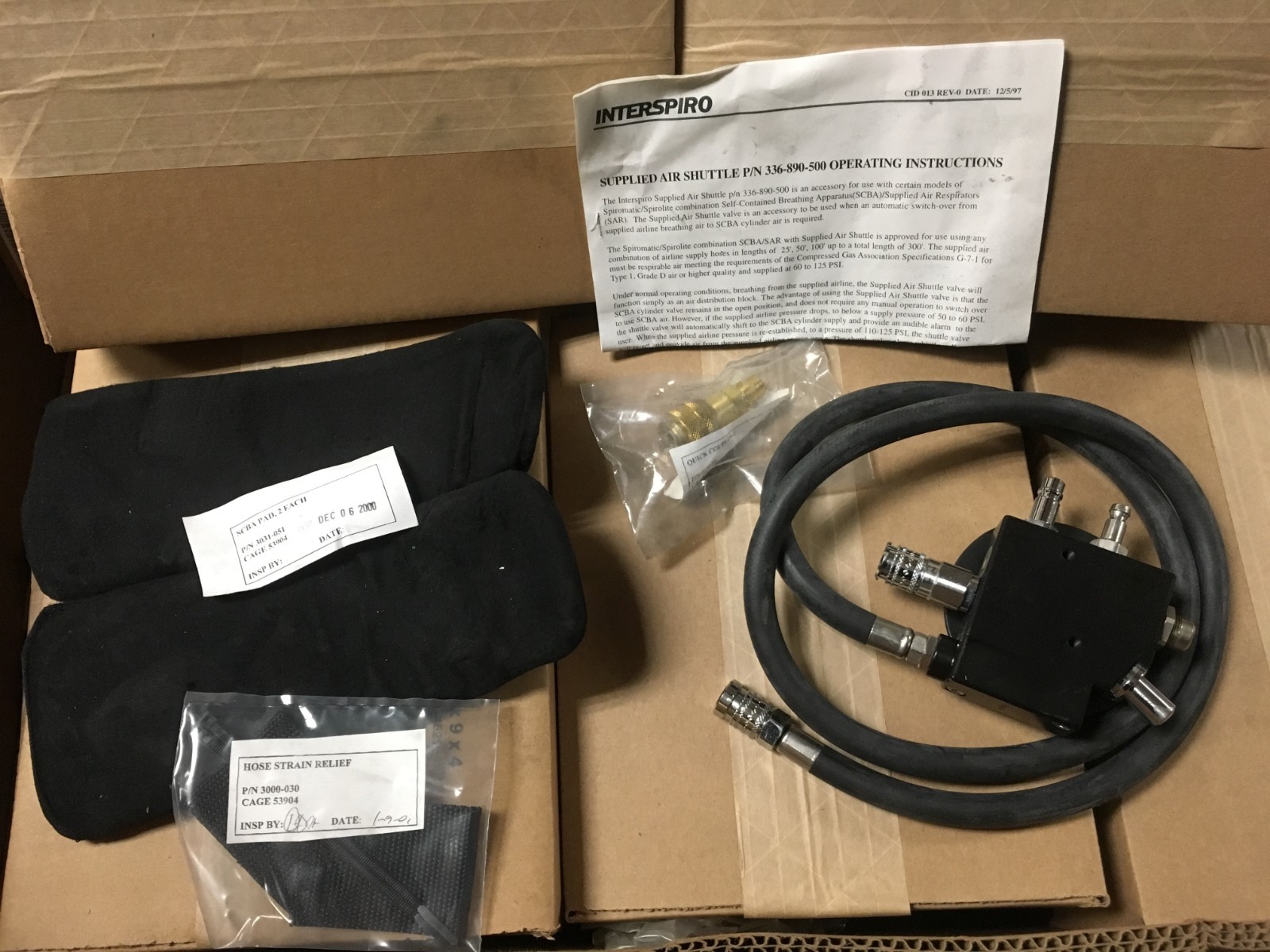 Interspiro Spiromatic Spiromec SCBA SAR Supplied Air Shuttle Valve 336-890-500