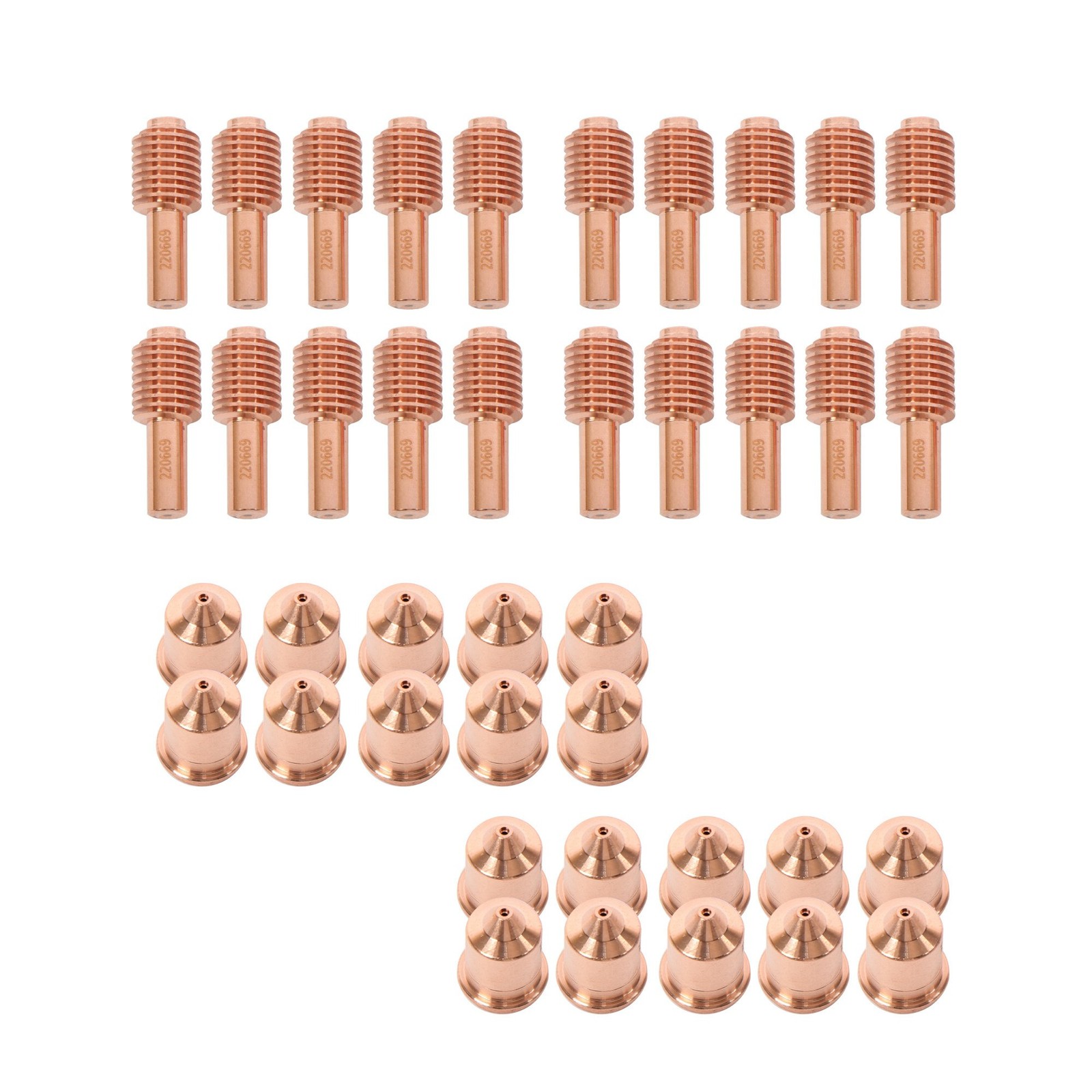 20Pcs 220671 Plasma Cutting Nozzles & 20Pcs 220669 Plasma Electrode Tips