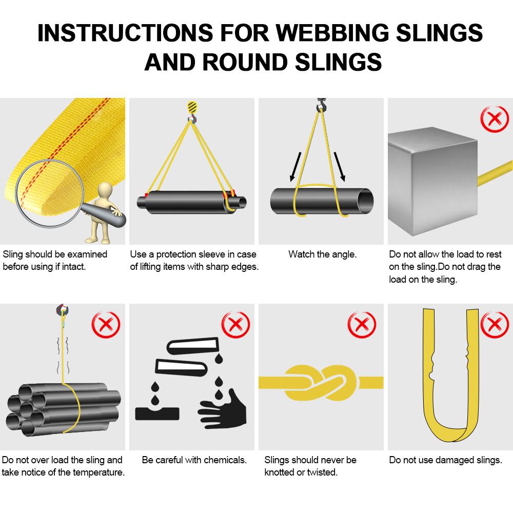 2Pack 2" x6FT Lifting Sling Straps with Heavy Duty Flat Loops Performance Strap
