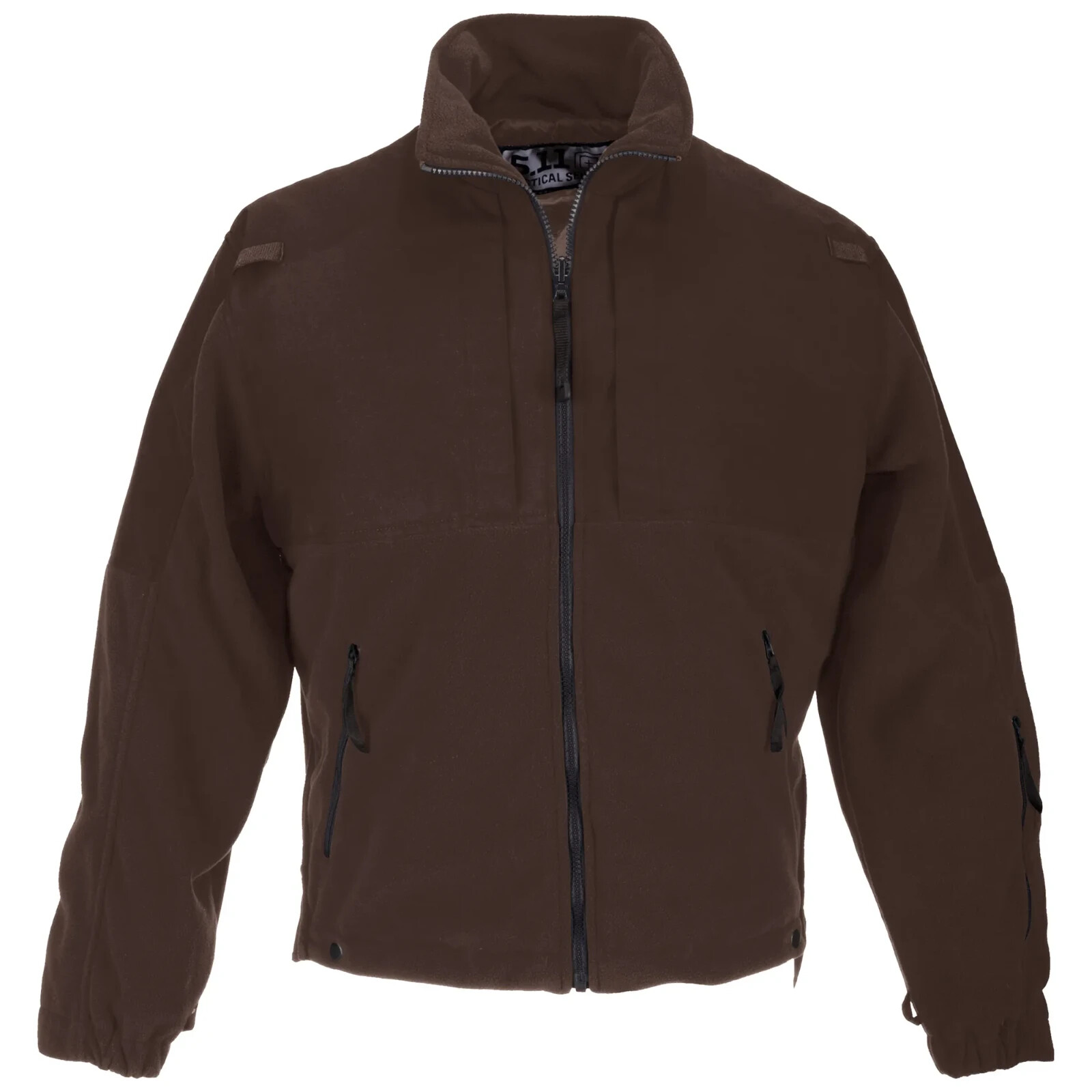 5.11 Men's Tactical Fleece Jacket Collared Windbreaker Full-Zip Dark Brown 4XL