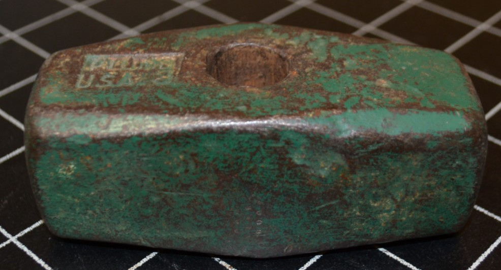 PLUMB -3# - DRILLING SLEDGE HAMMER HEAD - BLACKSMITH - VG CONDITION