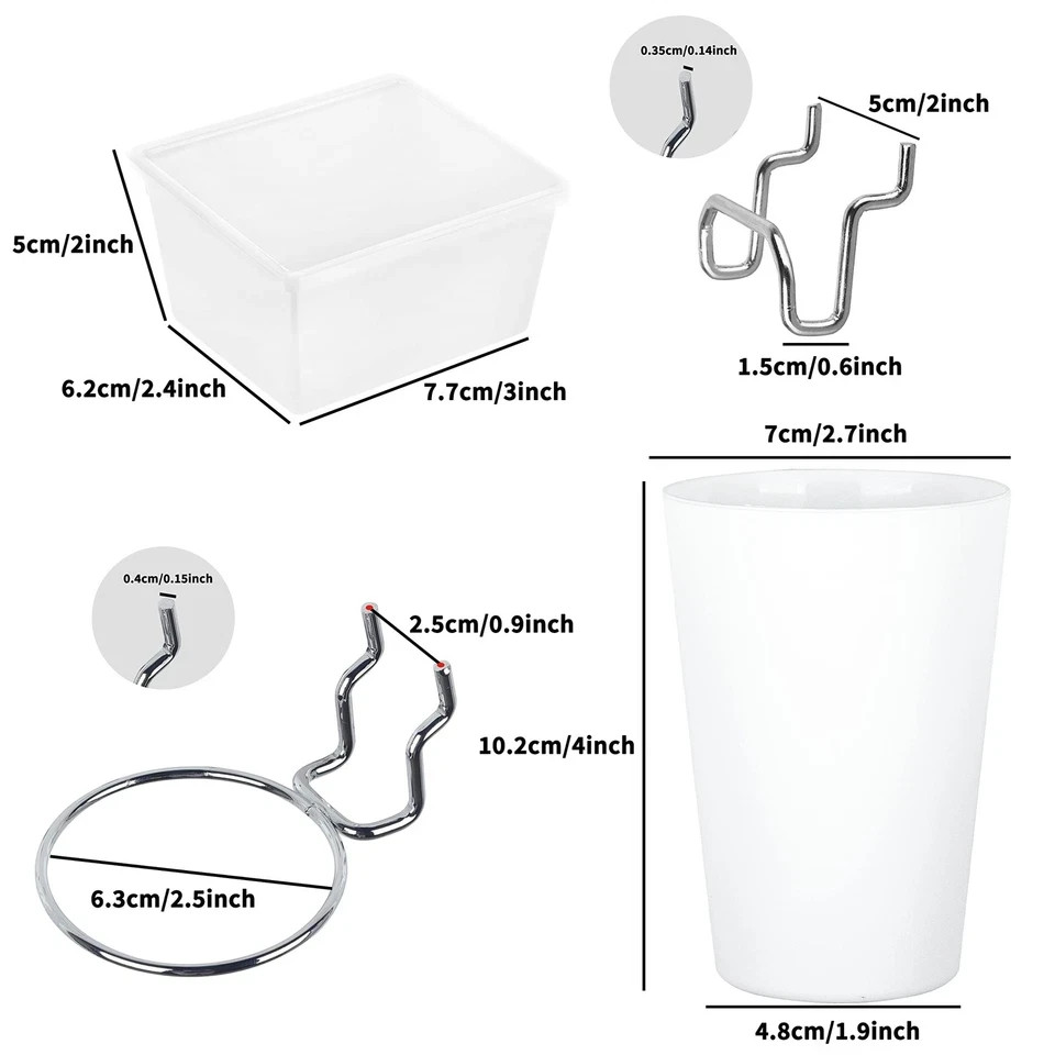 6 Sets Pegboard Bins Cups with Hooks Loops, Pegboard Hooks Assortment, Hooks ...