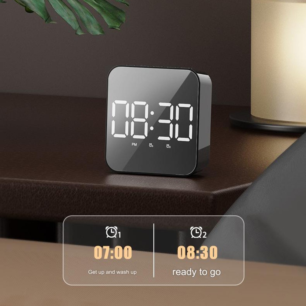 Voice Control LED Alarm Clock Multi Function Features Adjustable Brightness