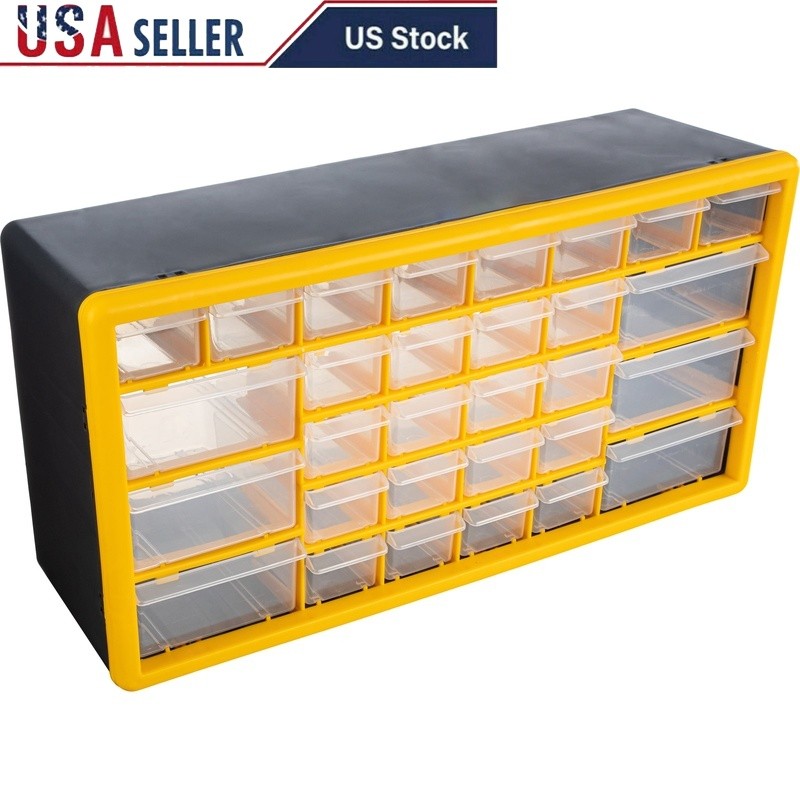 30 Drawer Storage Organizer Cabinet Small Parts Craft Garage Office Tackle Tool