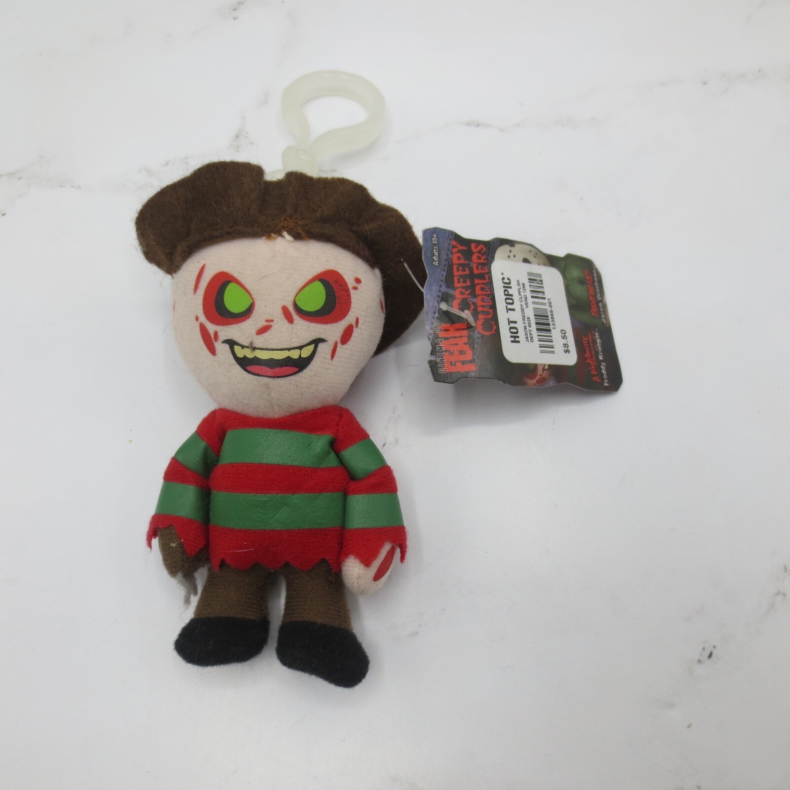 Creepy Cuddlers Freddy Krueger 4" Stuffed Plush Clip