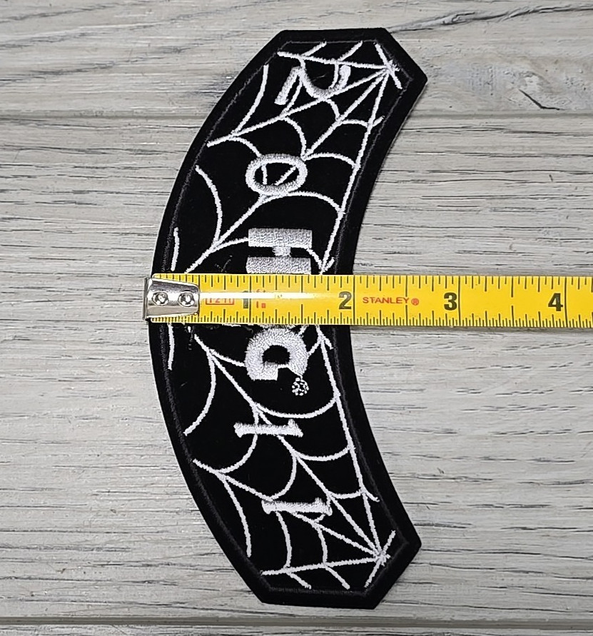 Harley Davidson HOG 2011 Rocker Patch Spider Web Halloween Black White Embroider