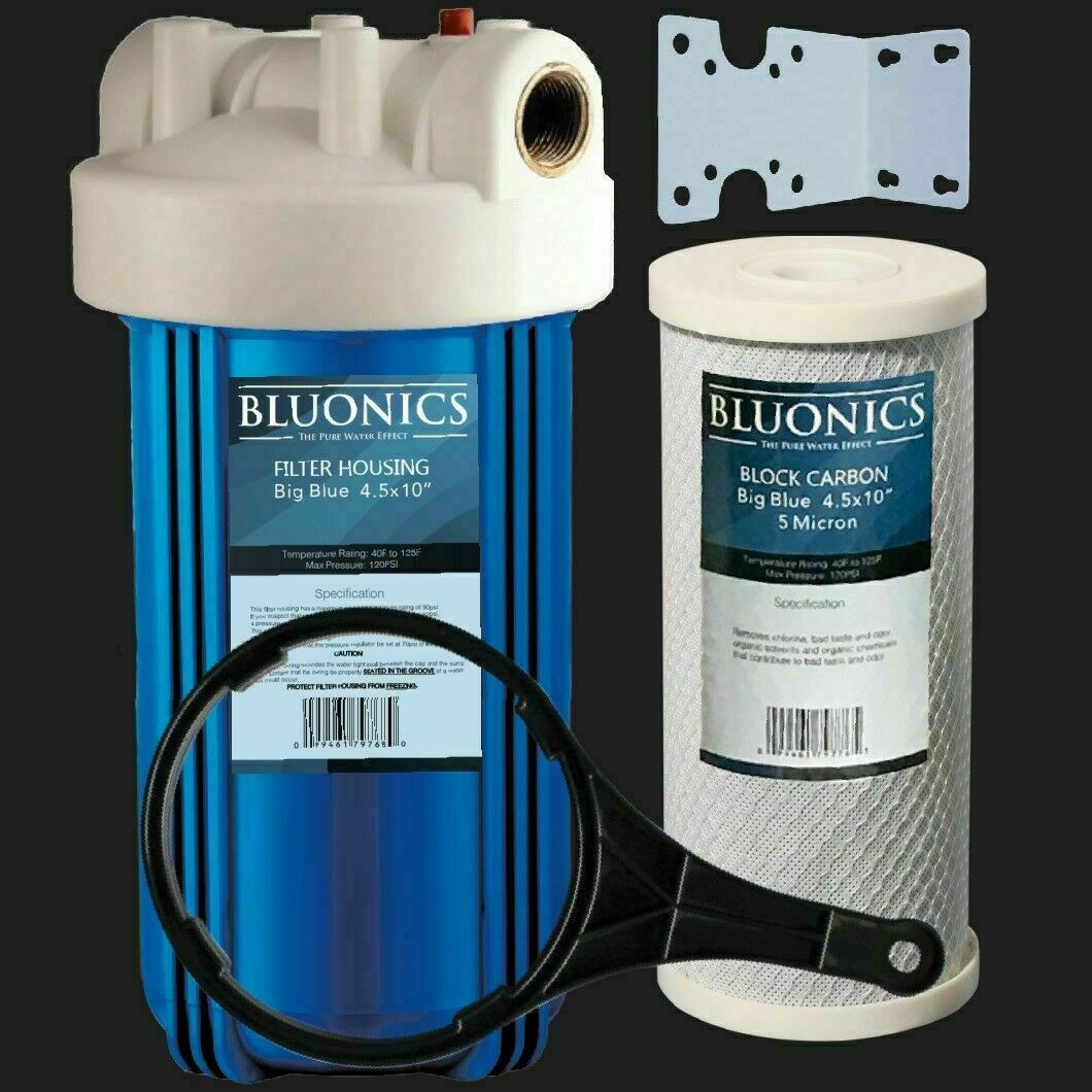 BLUONICS 4.5 x 10" Whole House Water Filter Purifier / Carbon Block Cartridge