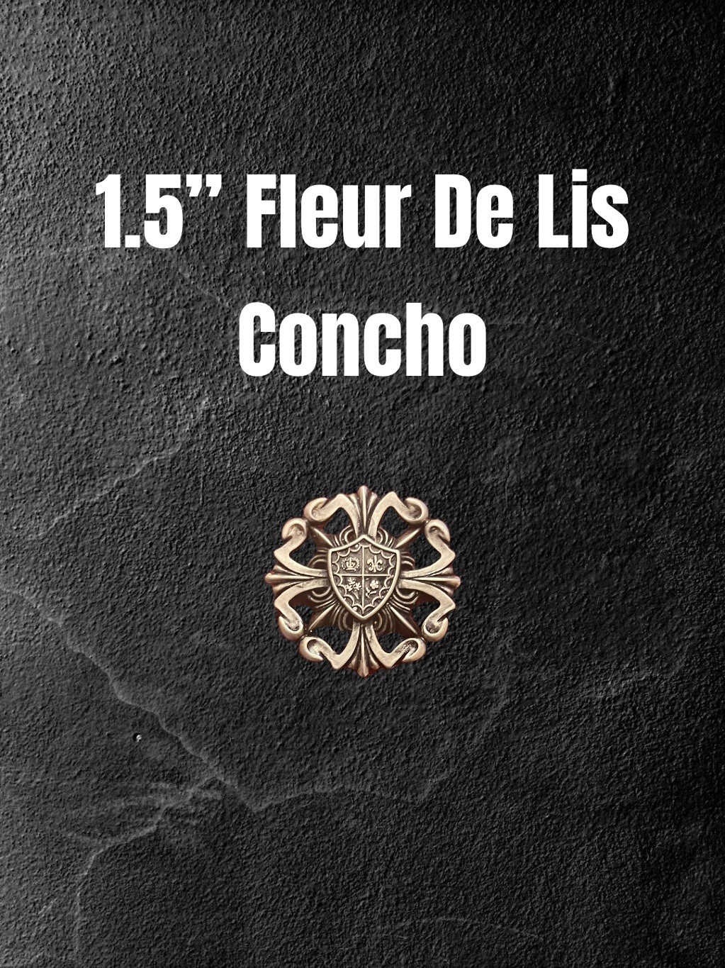 1.5” Round Fleur De Lis Concho In Antique Nickel W-Rivet