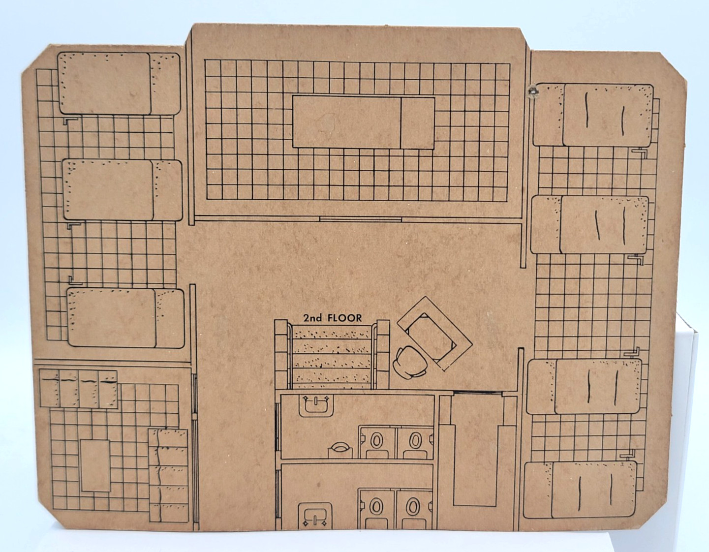 Vintage 0/027 Building  Plasticville Hospital Cardboard Floor Divider- Fair