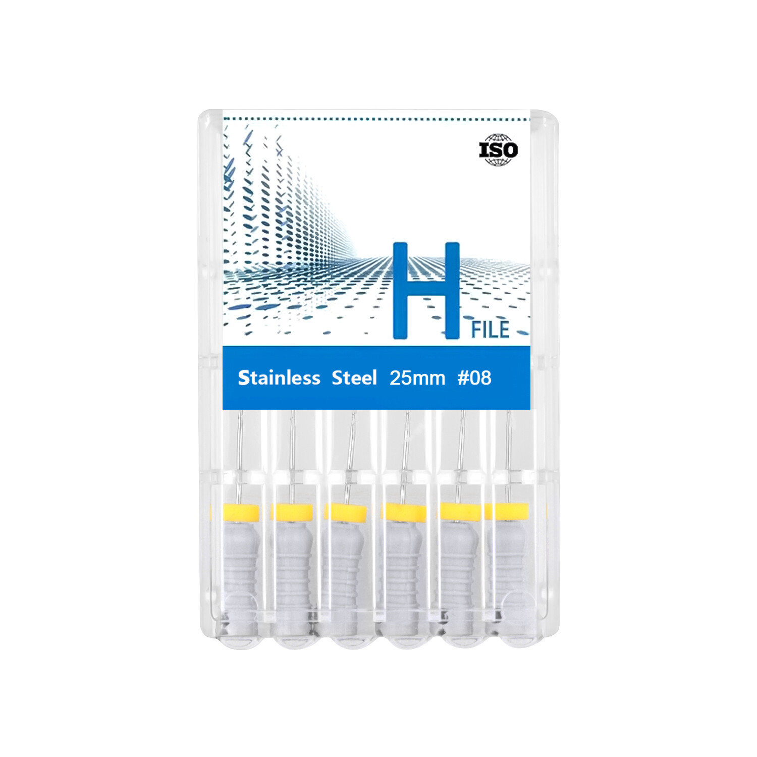 6Pcs/Pack Dental Hand Use H-Files 25mm Stainless Steel Endo Root Canal Files #08