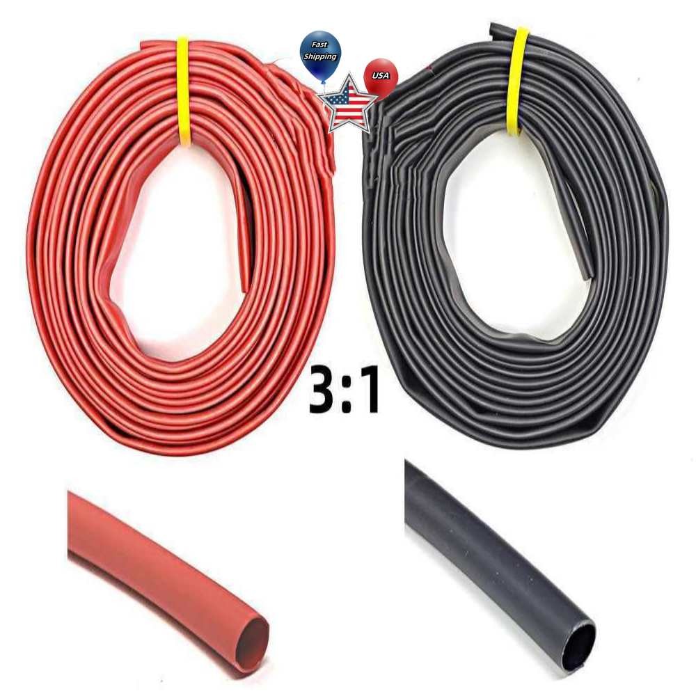3:1 Dual Wall Adhesive Glue Lined Marine Grade Heat Shrink Tube 1 Lot (5 Feet)
