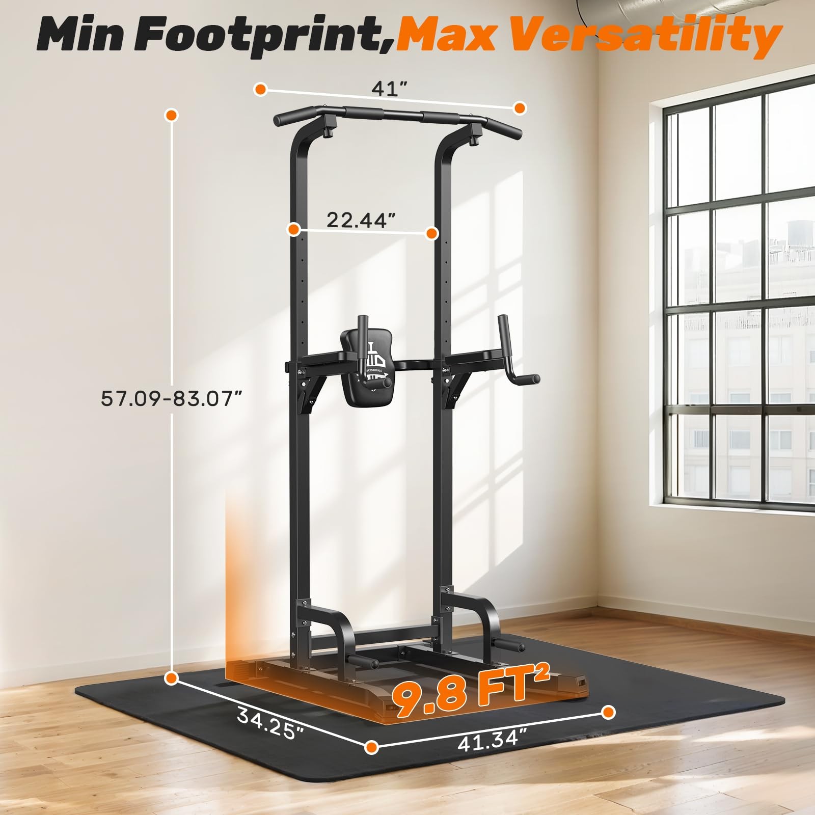 Power Tower, Multi-Function Pull up Bar Dip Station with Upgraded Adjustable ...