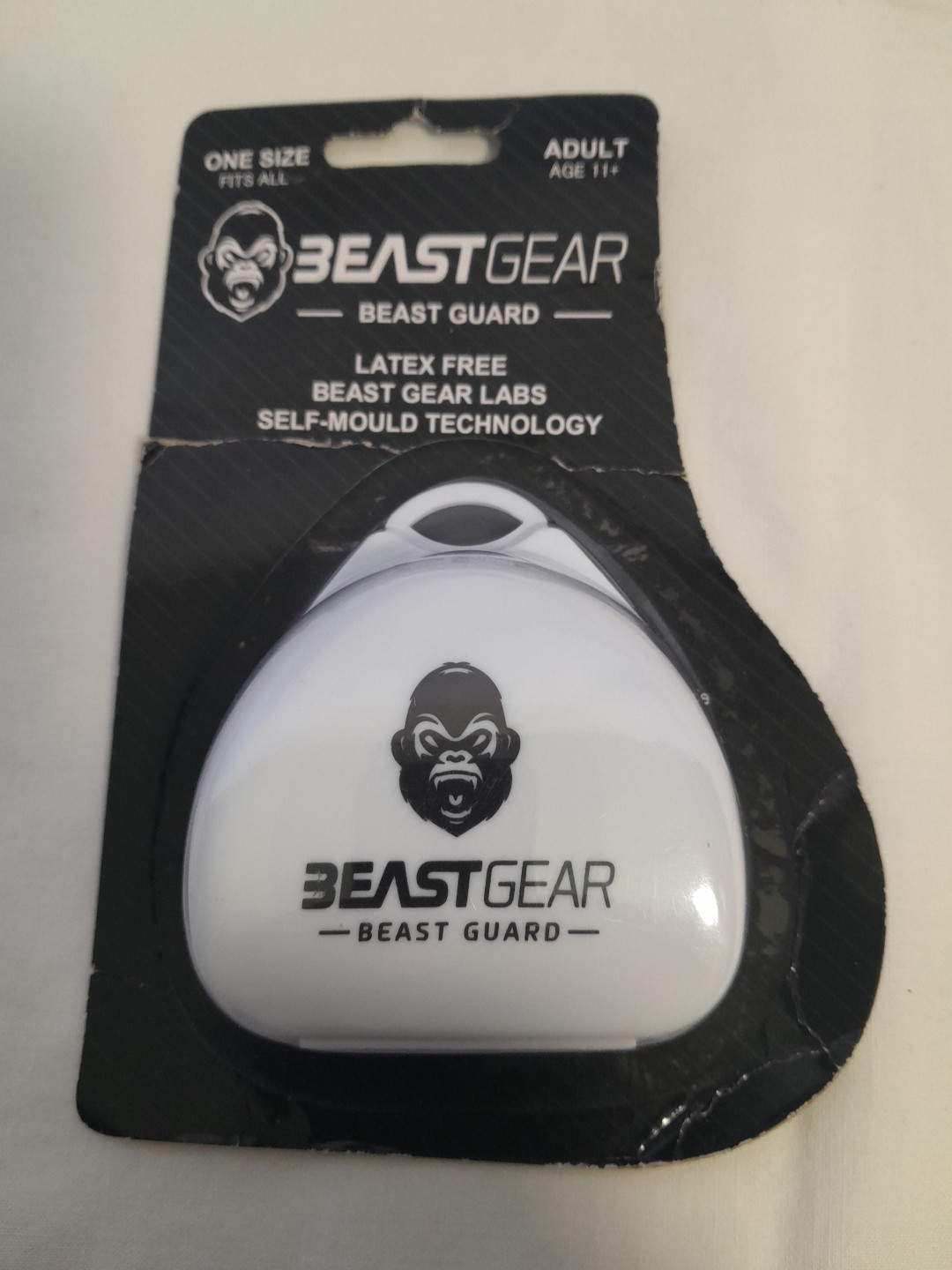 Beast Gear Mouth Guard White With Case Football MMA Boxing Rugby Adult