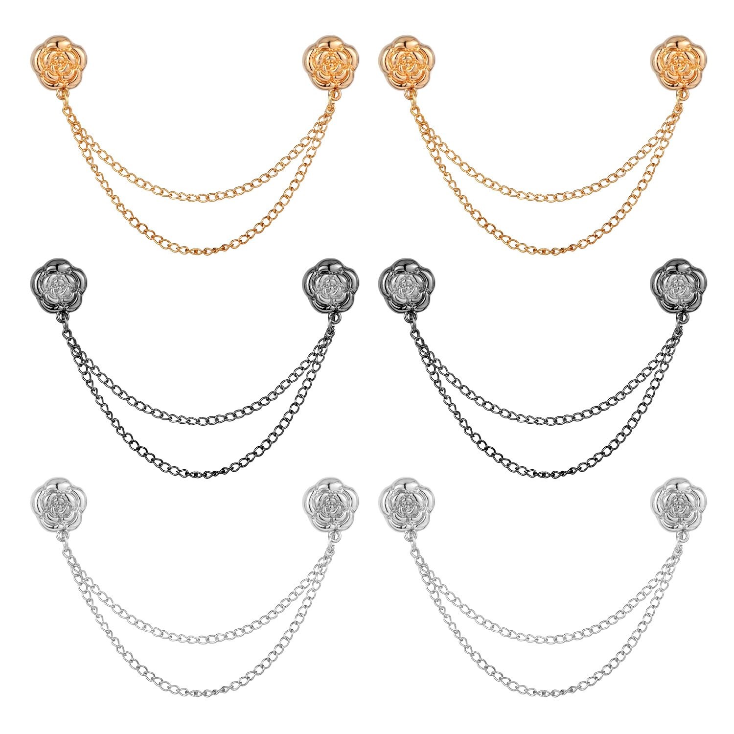 6pcs Magnet Clothing Pins, Metal Magnetic 4.37x0.47in/11.1x1.2cm, Golden